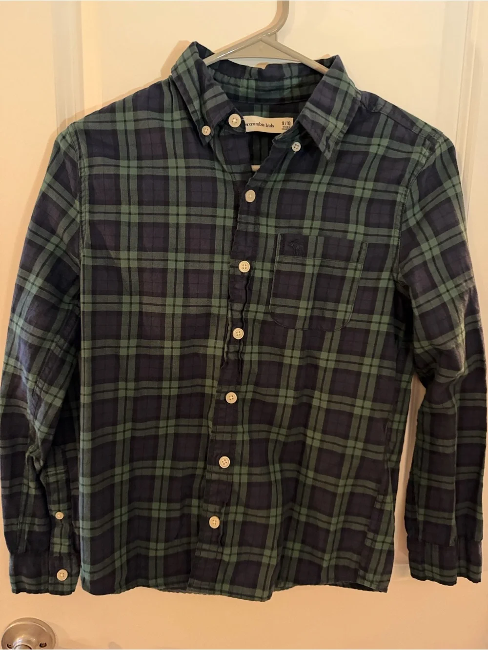 Abercrombie boys size 9/10 tartan plaid lightweight flannel dress shirt